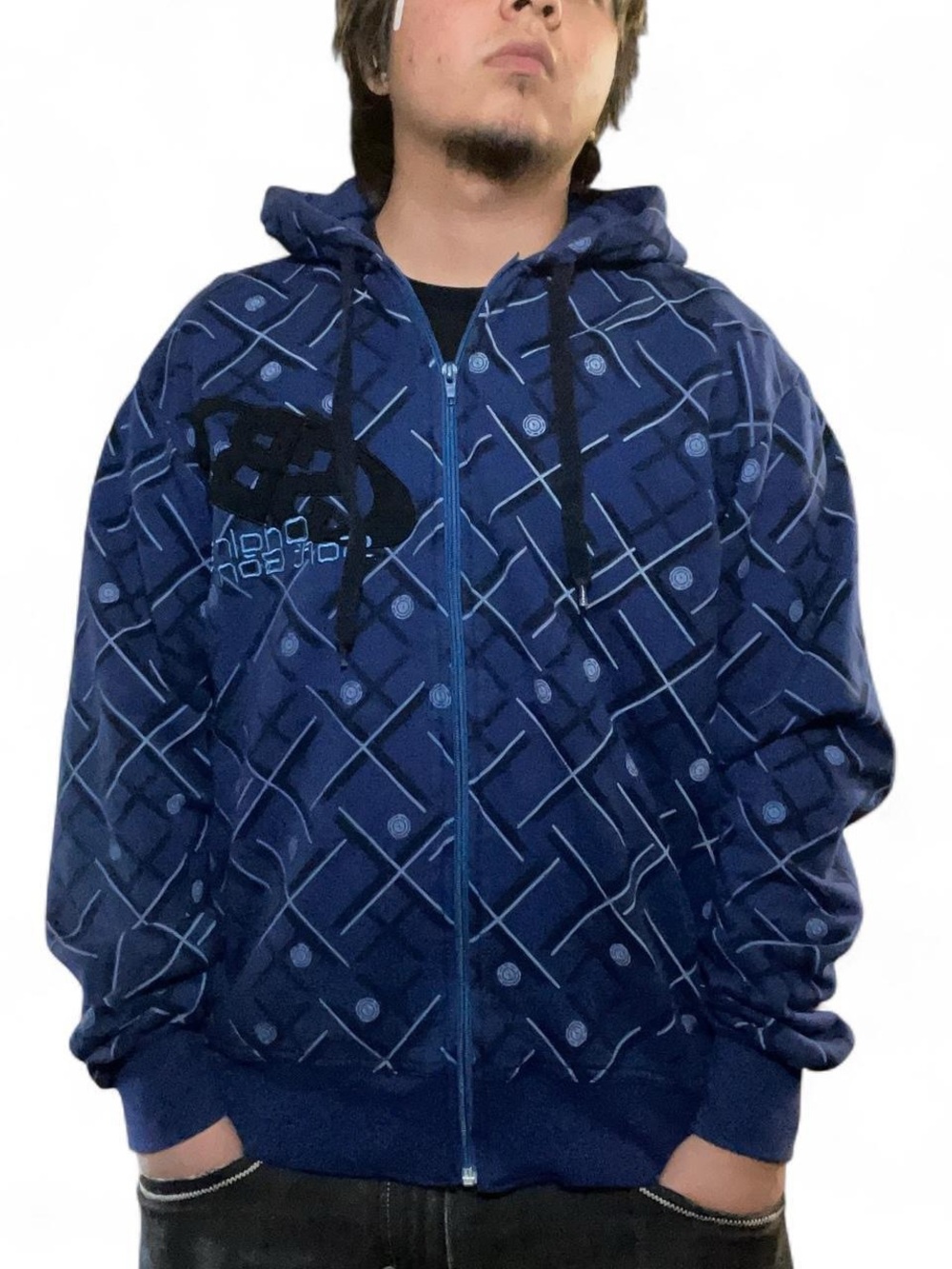 Vintage Soft Bonni SB Original Graphic‎ All Over Print Zip Up Hoodie